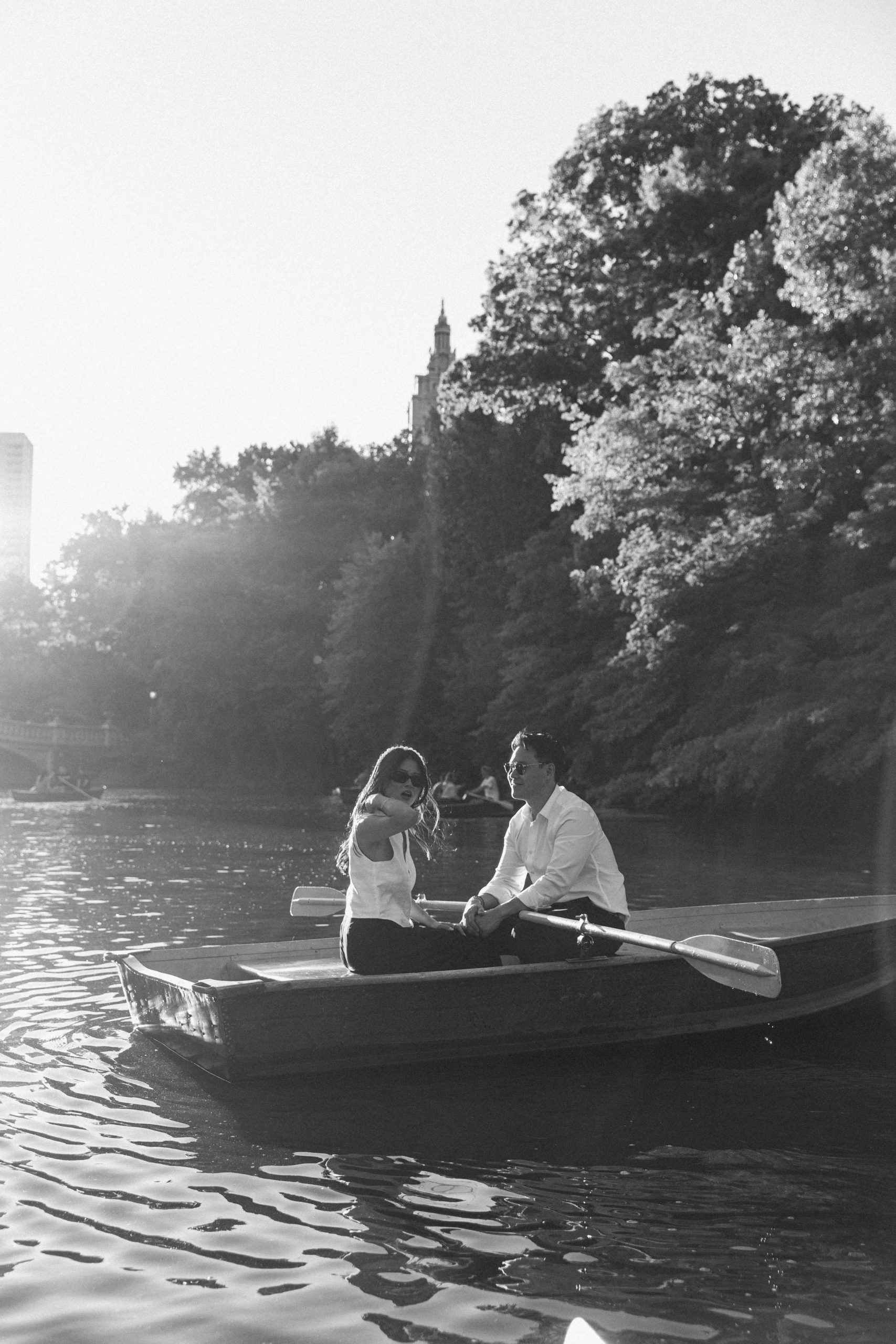 Angela and Grant in a boat